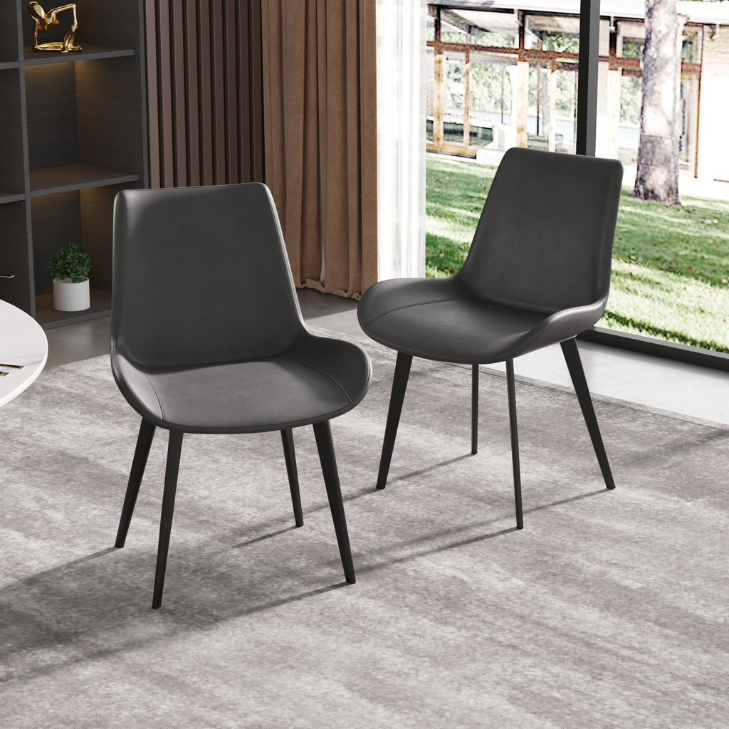 Faux Leather Dining Chairs, Set of 2