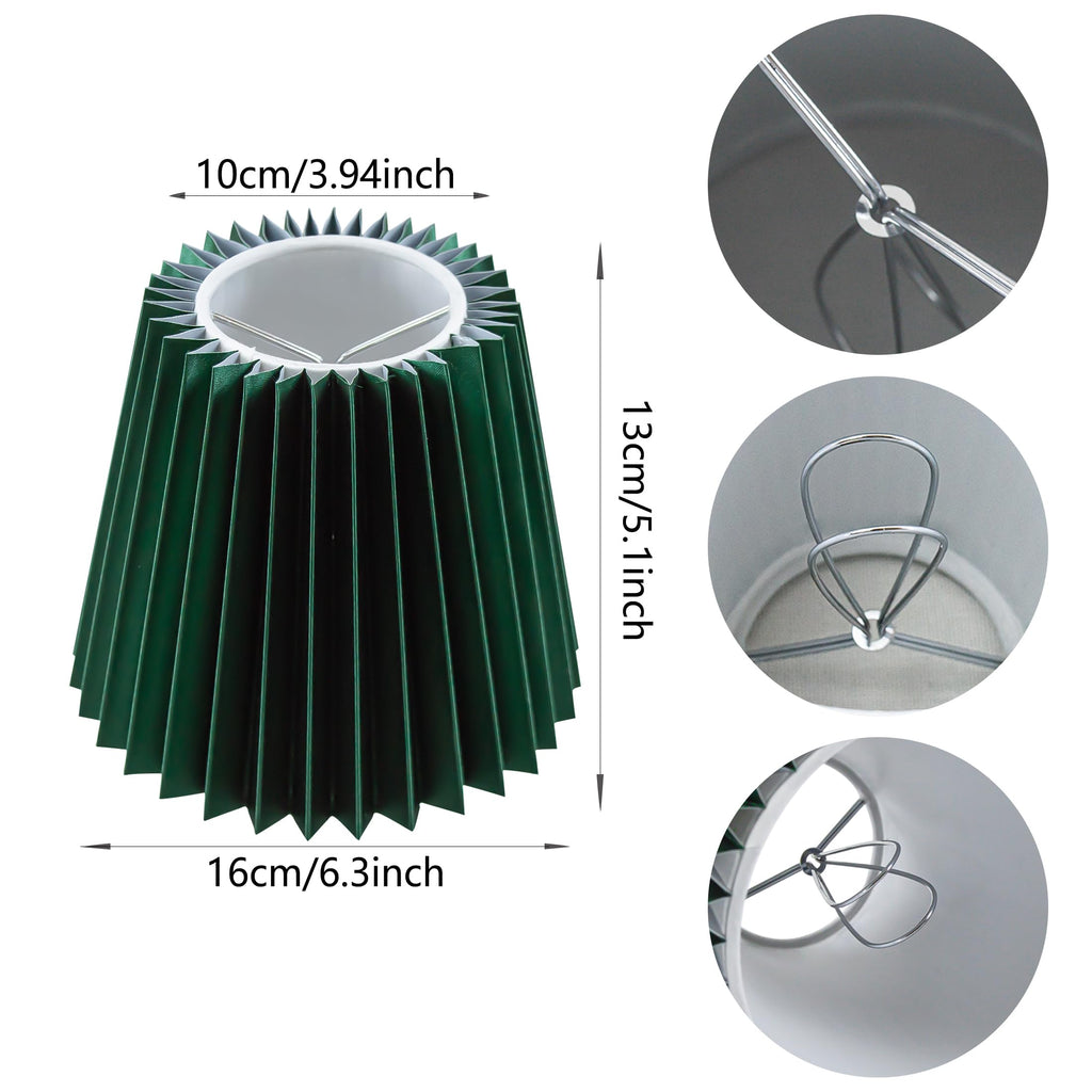 Small Pleated Lampshade, Set of 6, Green
