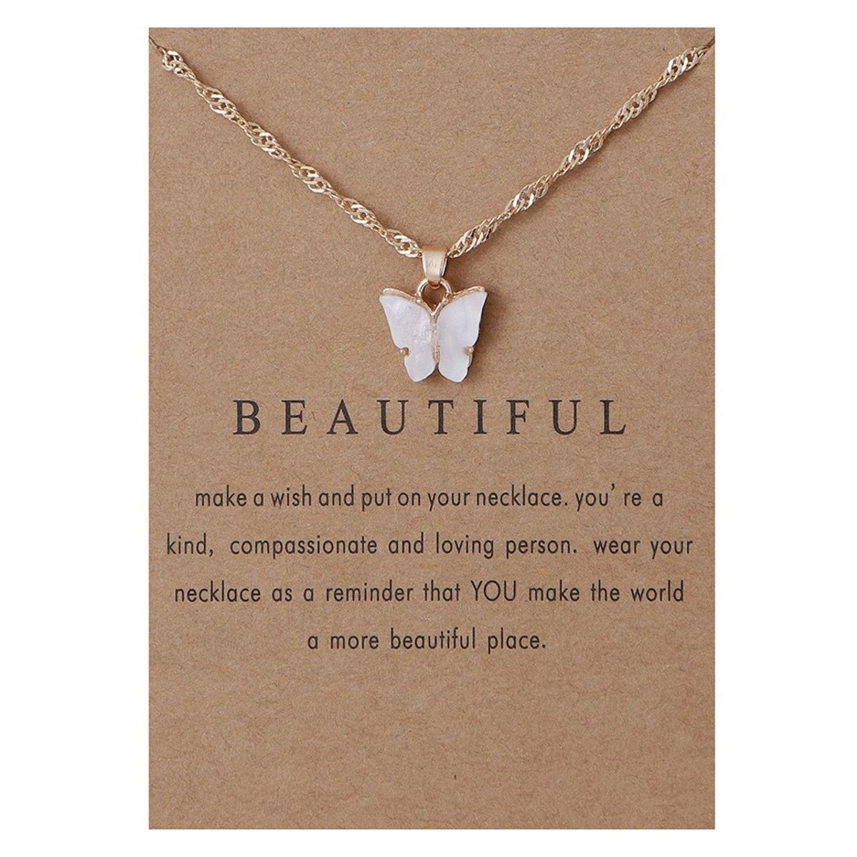 Women's Boardcard Butterfly Gold-Plated Necklaces, $10 for 3!