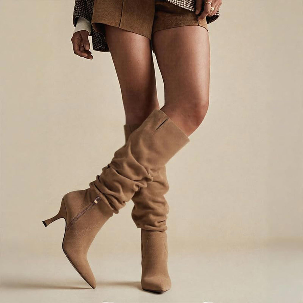 Erocalli Tall Suede Knee-High Boots, Brown, Size 8