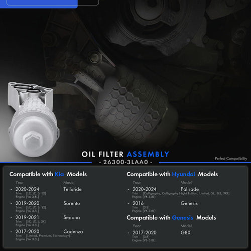 26300-3LAA0 Upgrade Aluminum Oil Filter Complete Assembly Kit