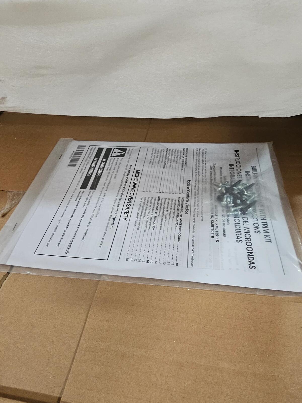 Whirlpool W11451304 Genuine OEM Trim Kit For Microwaves, Stainless Steel