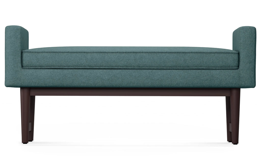 Simpli Home Scott 46" Mid-Century Modern Entryway Bench – Smokey Teal NEW NIB