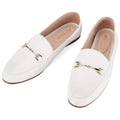 JENN ARDOR Loafers for Women Flats Shoes Womens Penny Loafers, white, size 7