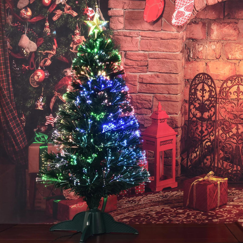 3ft Pre-Lit Fiber Optic Artificial Christmas Tree with Top Star