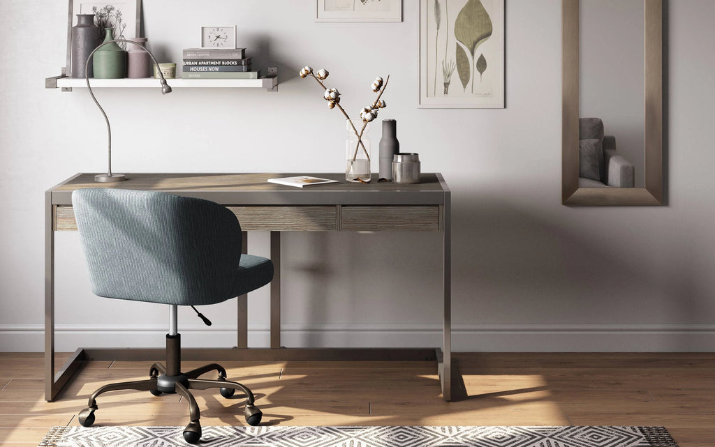 Simpli Home Erina 60" Solid Acacia Wood Industrial Desk w/ Drawers – NEW NIB
