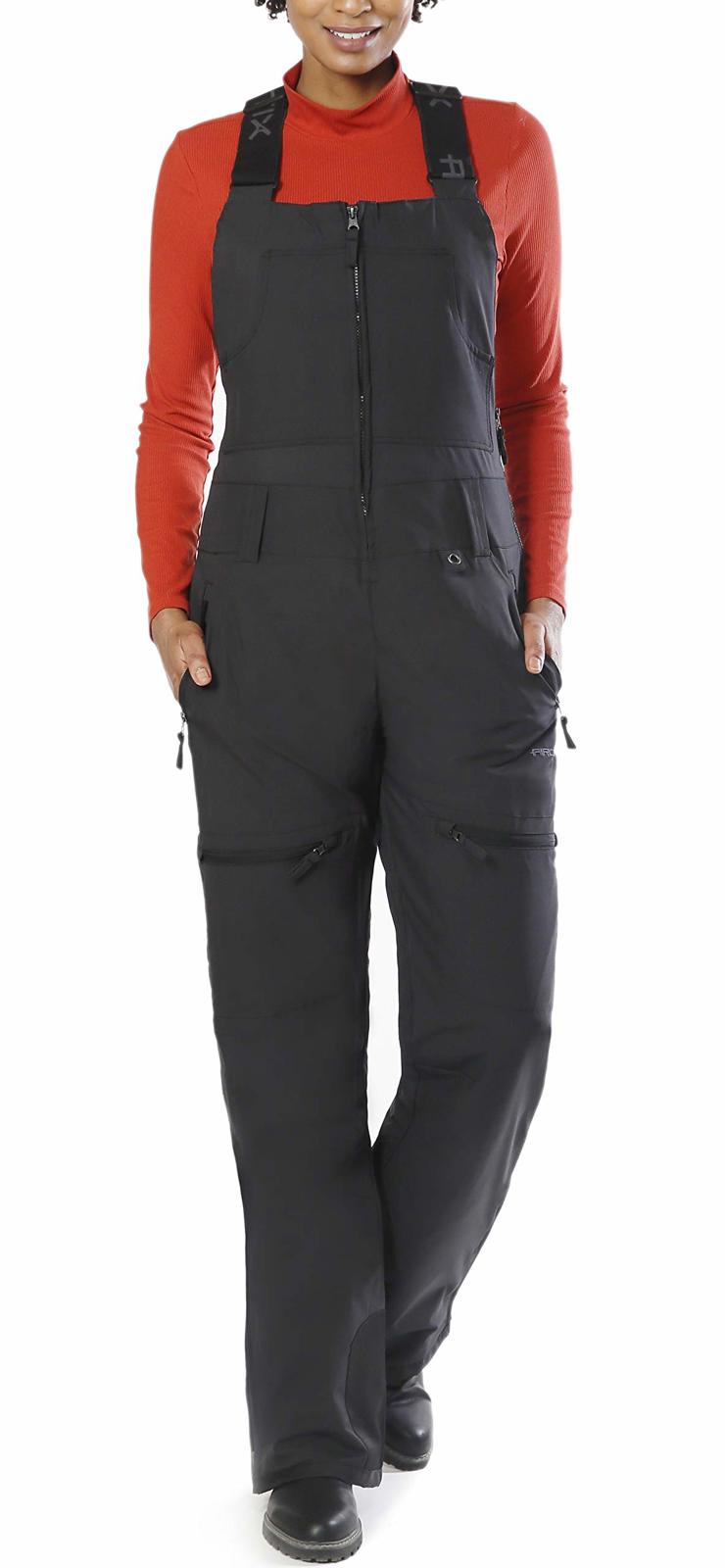 Arctix Women's Eco Friendly Traverse Bib Overalls, Black, Small Tall