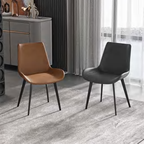 Faux Leather Dining Chairs, Set of 2