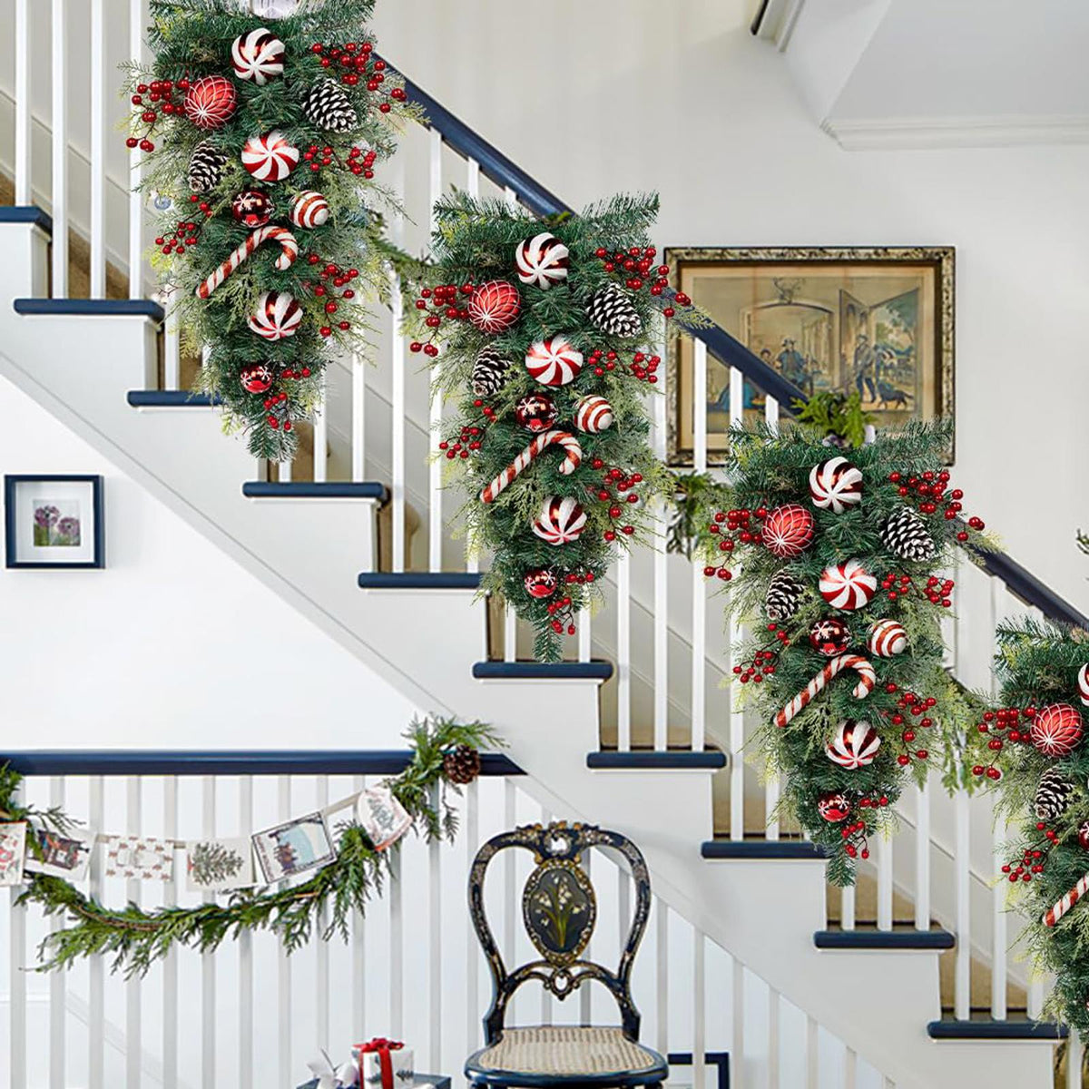 30" Christmas Teardrop Winter Garland, like new