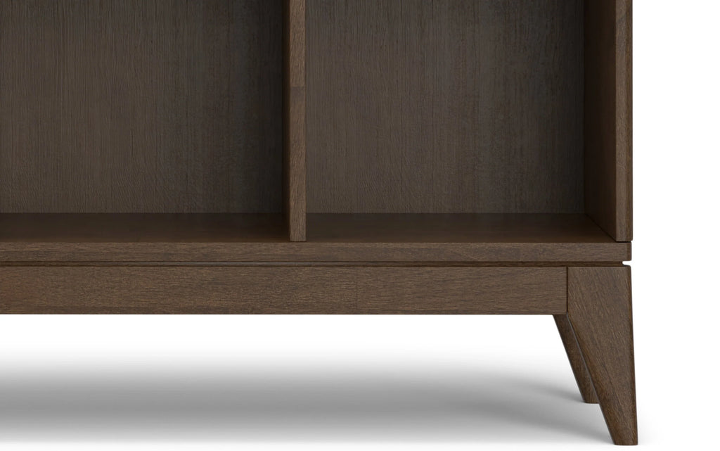 Simpli Home Harper 9-Cube Mid-Century Bookcase 52"H – Dark Walnut NEW NIB