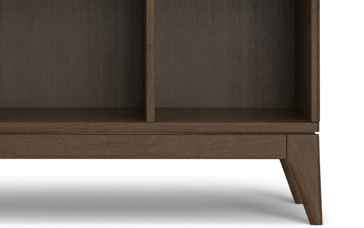 Simpli Home Harper 9-Cube Mid-Century Bookcase 52"H – Dark Walnut NEW NIB