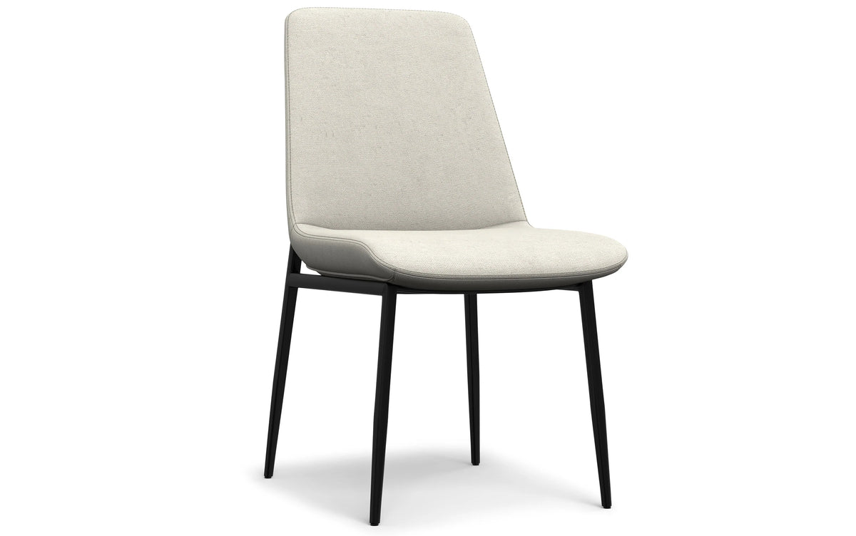 Simpli Home Savannah Dining Chairs Set of 2 – Natural Linen Metal Leg NEW