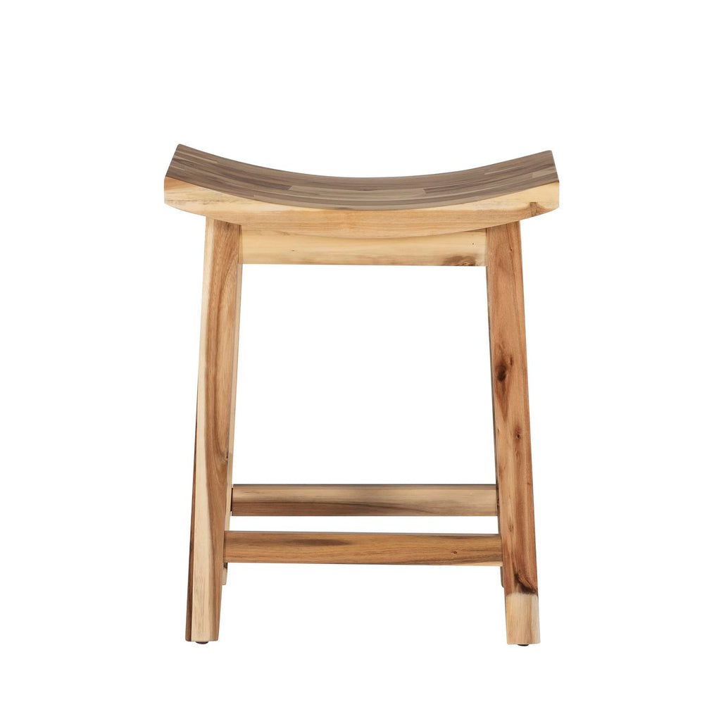 Powell Furniture Dale Saddle Bar Stool Natural Wood, 24hx20x12