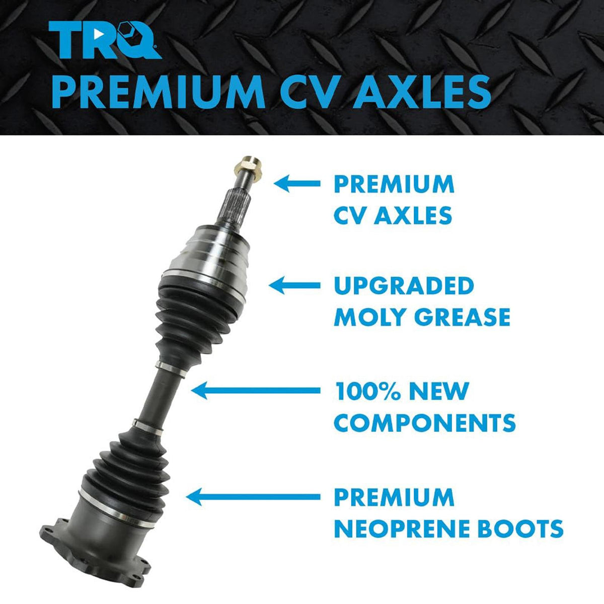 TRQ Front CV Axle Shaft Assembly, 2014-2018 Jeep Cherokee