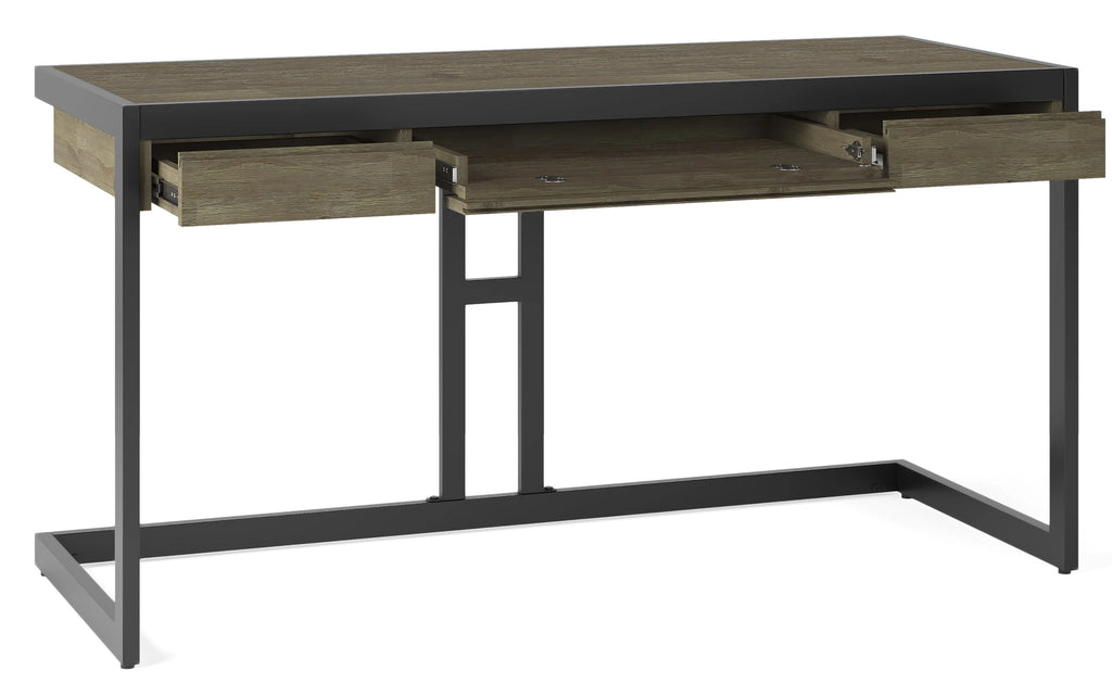 Simpli Home Erina 60" Solid Acacia Wood Industrial Desk w/ Drawers – NEW NIB