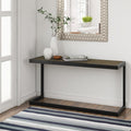 Simpli Home Erina 52" Solid Acacia Console Sofa Table – Grey &amp; Metal NEW NIB