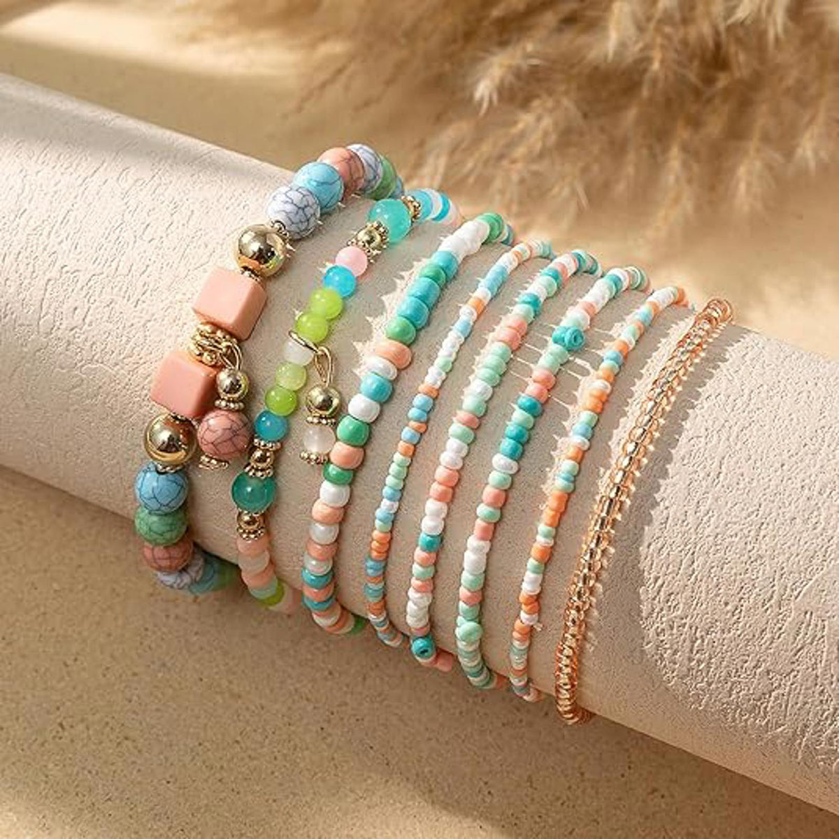 Beaded Bracelets for Women,Bohemian Stackable Style