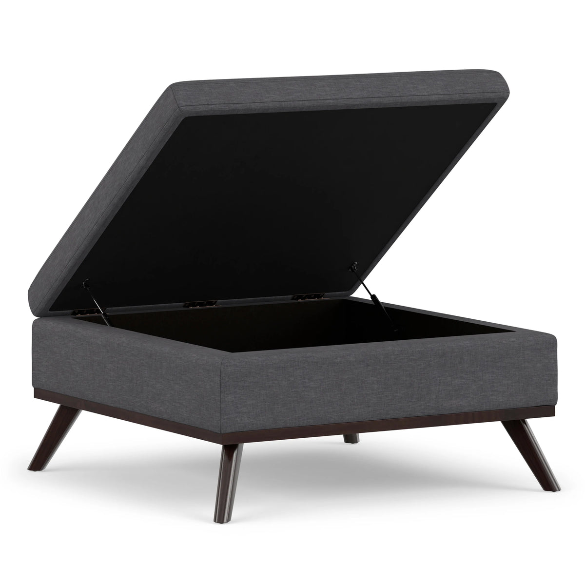 Simpli Home Owen 36" Mid-Century Storage Ottoman Coffee Table – Grey NEW NIB