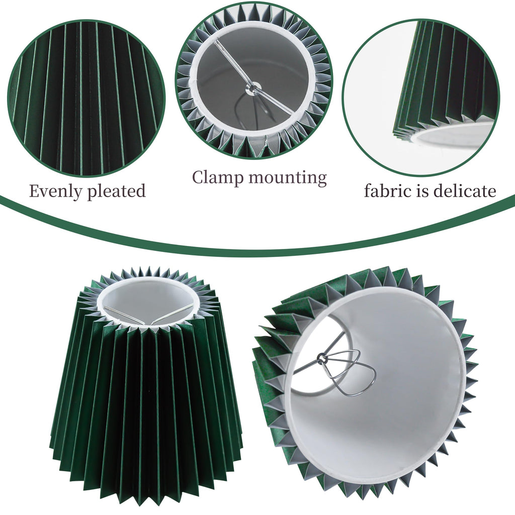 Small Pleated Lampshade, Set of 6, Green