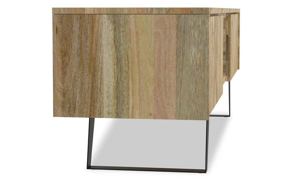 Simpli Home Lowry 72" Solid Mango Wood TV Media Stand for 80" TV – NEW NIB