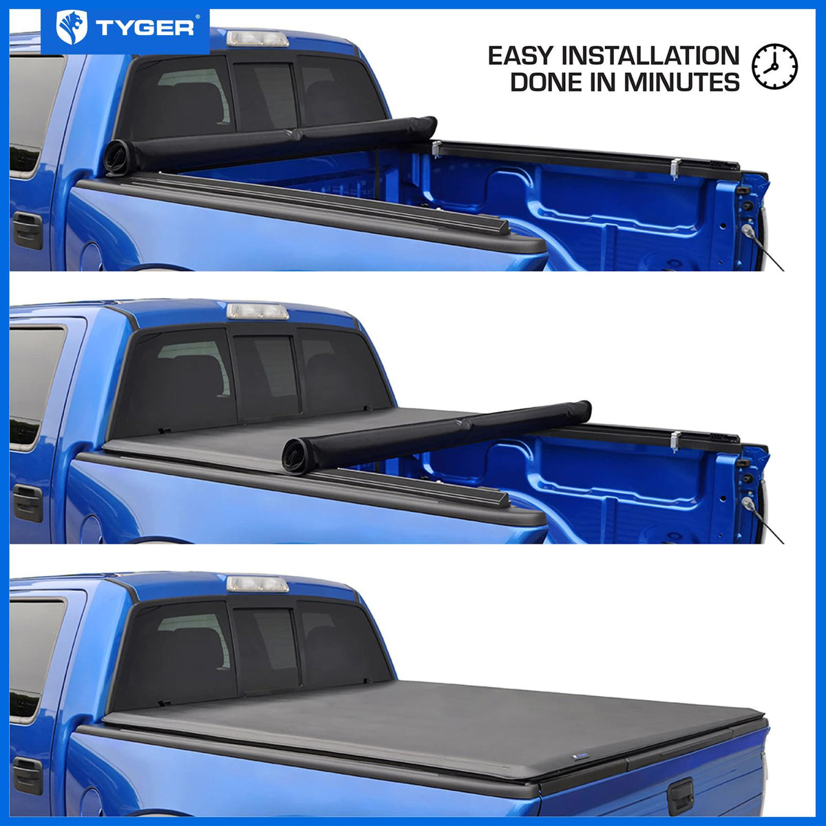 Tyger Soft Roll-up Truck Tonneau Cover, 2019-2026 Ram 1500, 67" Bed,  TG-BC1D9046