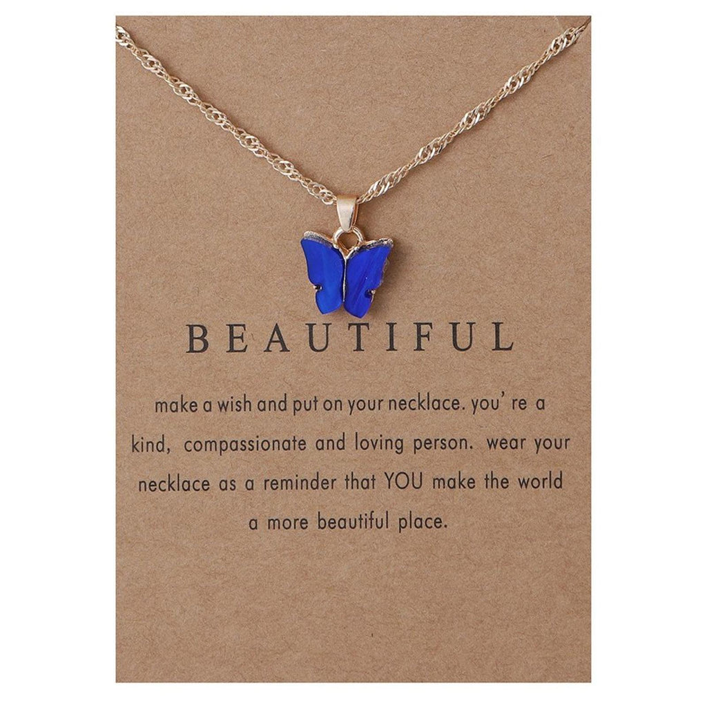 Women's Boardcard Butterfly Gold-Plated Necklaces, $10 for 3!