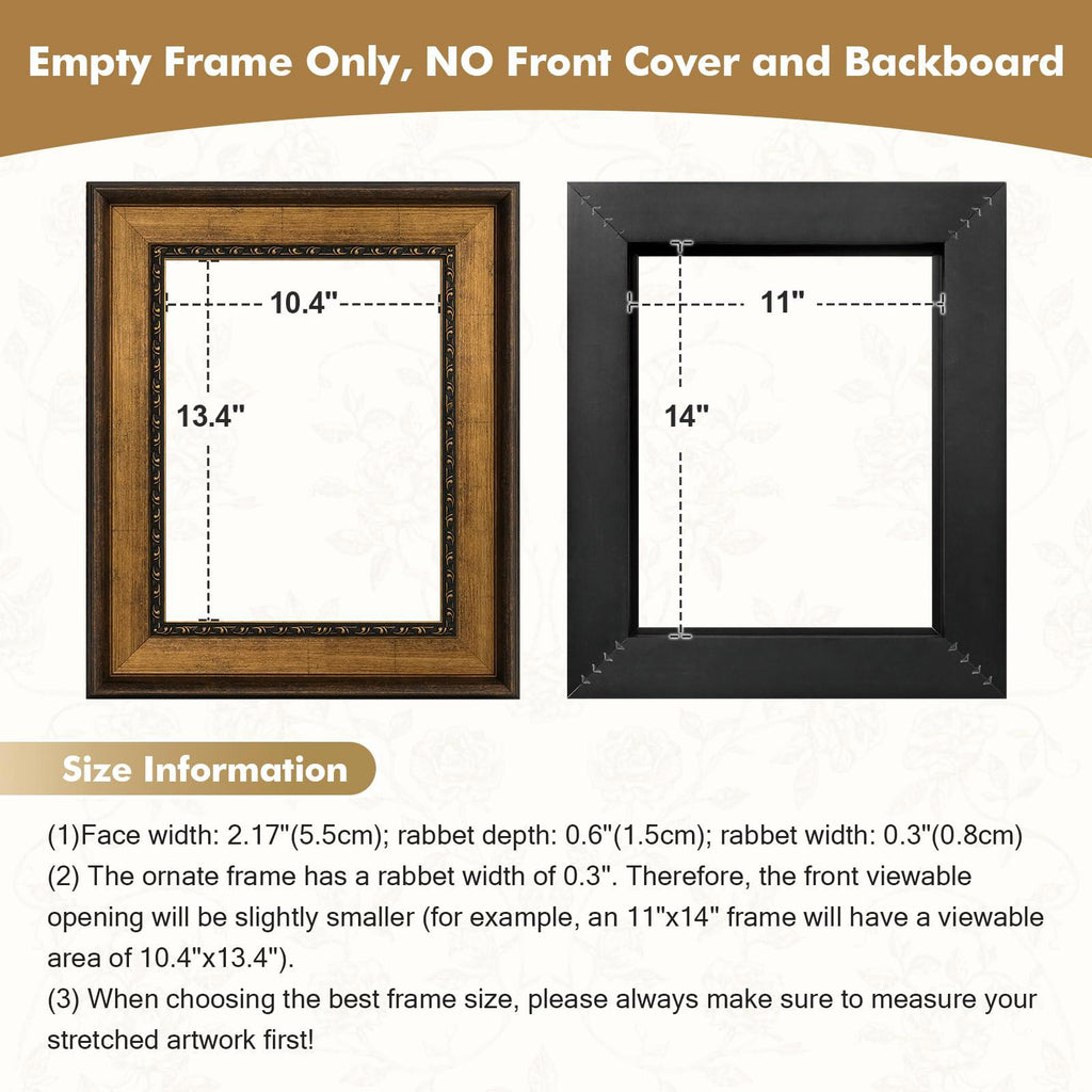 Antique French Canvas Frame for 20x24, Frame Only