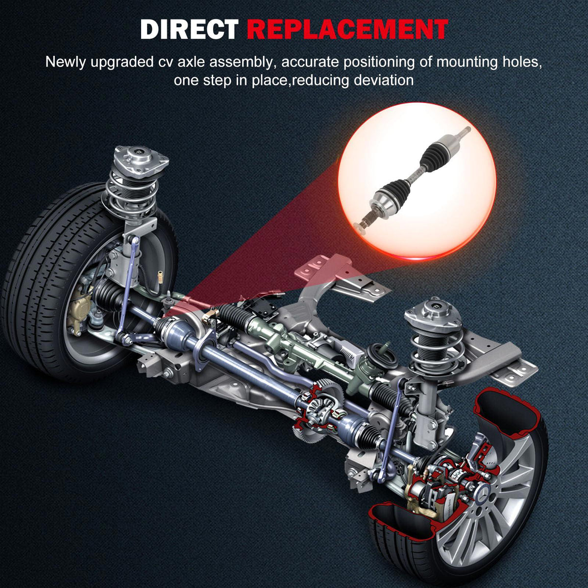 Front Left CV Axle Shaft Assembly For Buick 2010-2017 For Chevrolet 2013-2018, 66-1541