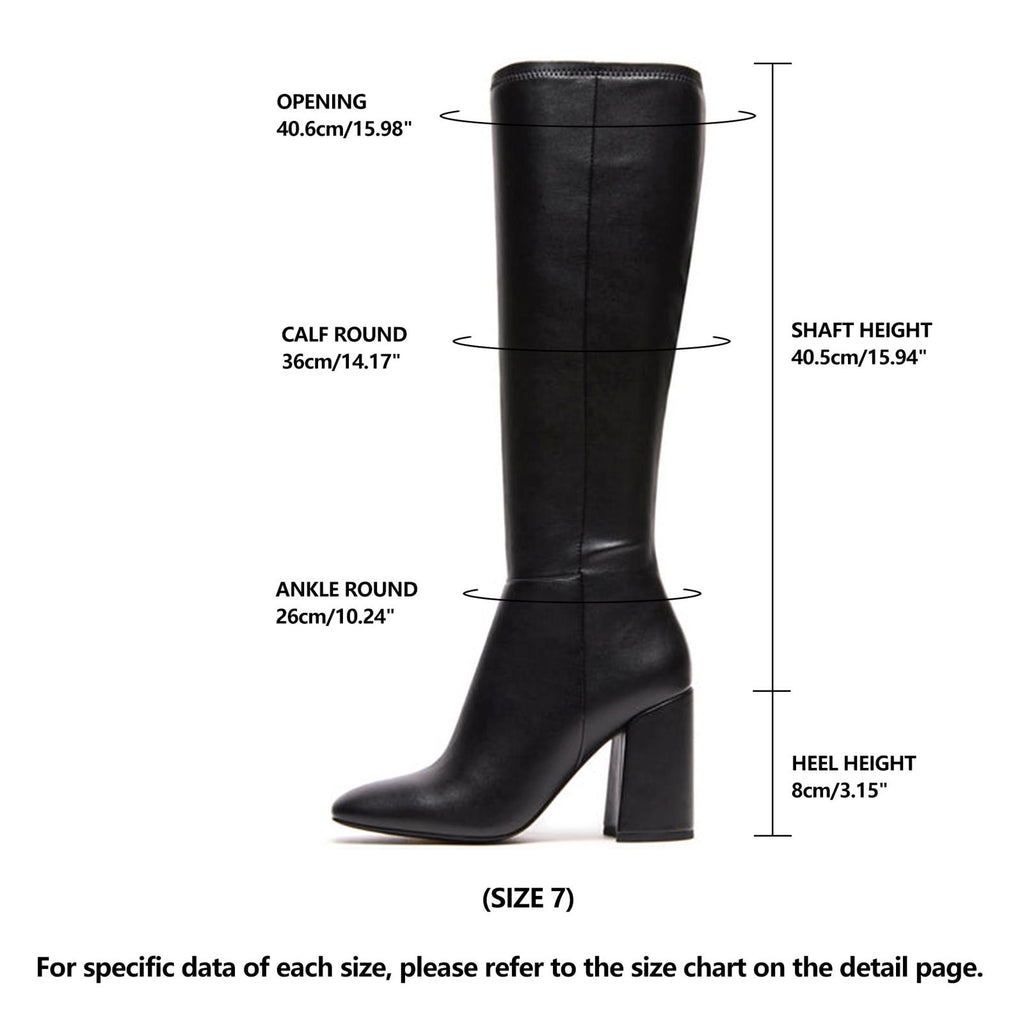 SOVANYOU Black Knee High Boots, 6