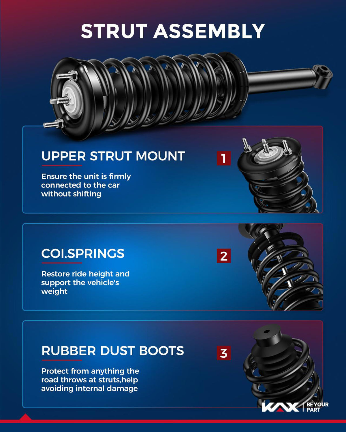 KAX Front Quick Struts, RX300 2001 2002 2003, Set of 2, Replace 172101 172102