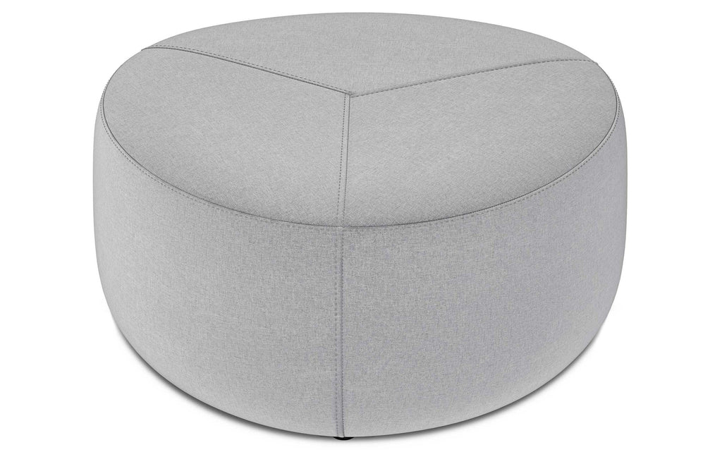 Simpli Home Moore 32" Contemporary Round Ottoman Coffee Table – Light Grey NEW
