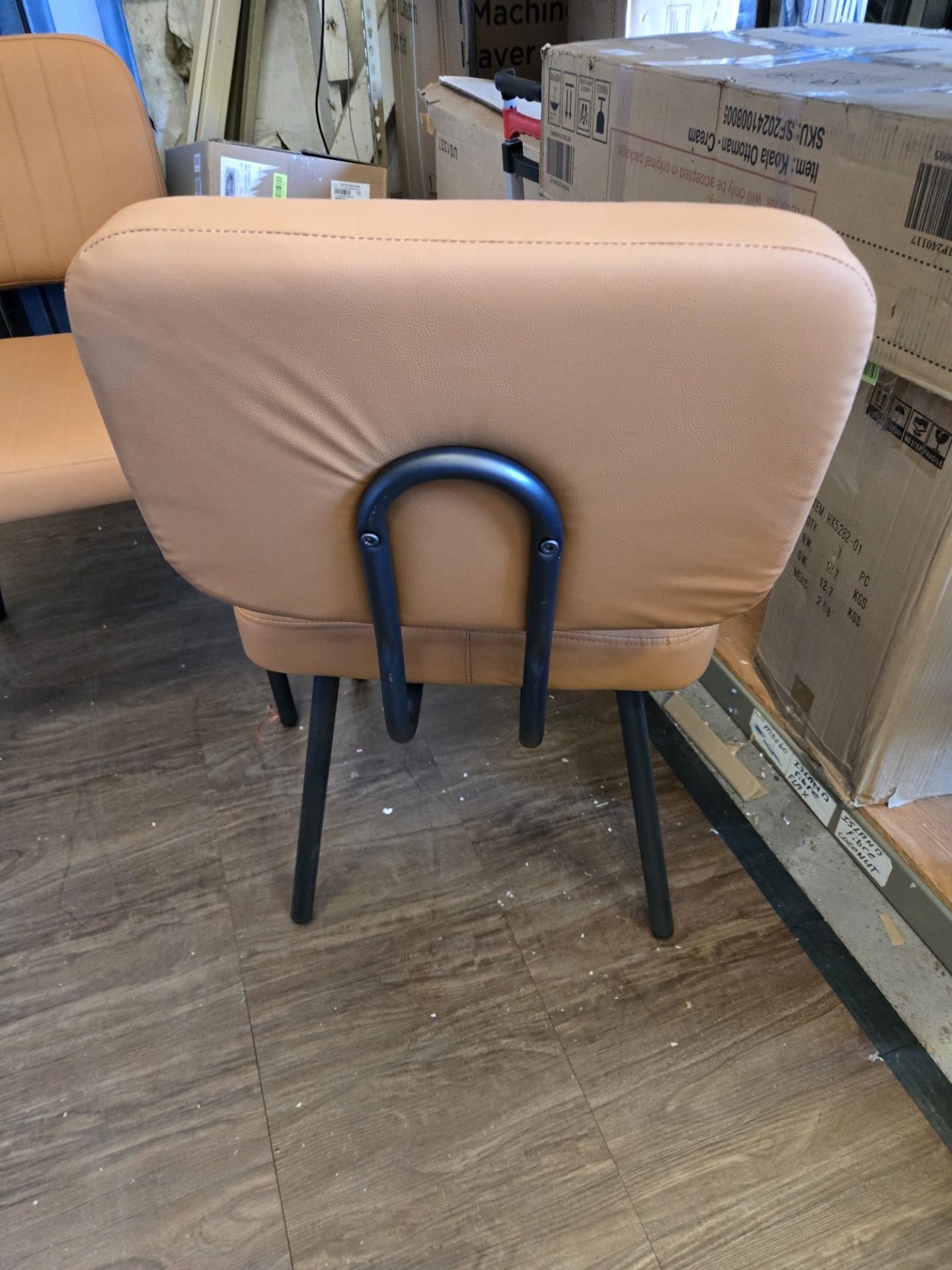 4 Faux Leather MCM style Dining Chairs - PDX Furnish