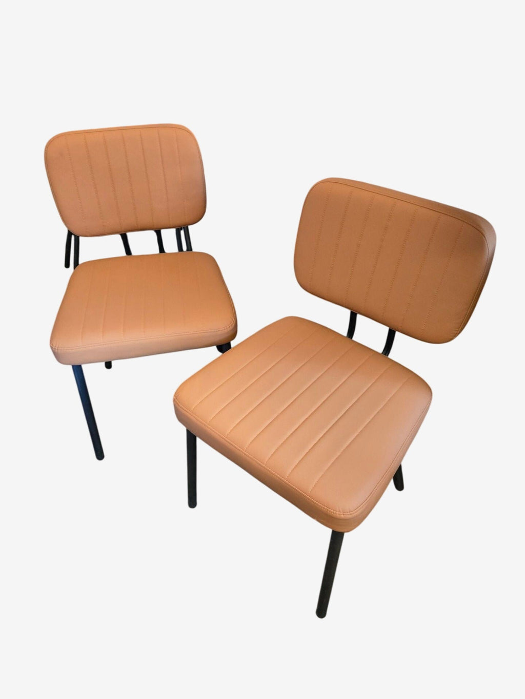 4 Faux Leather MCM style Dining Chairs - PDX Furnish