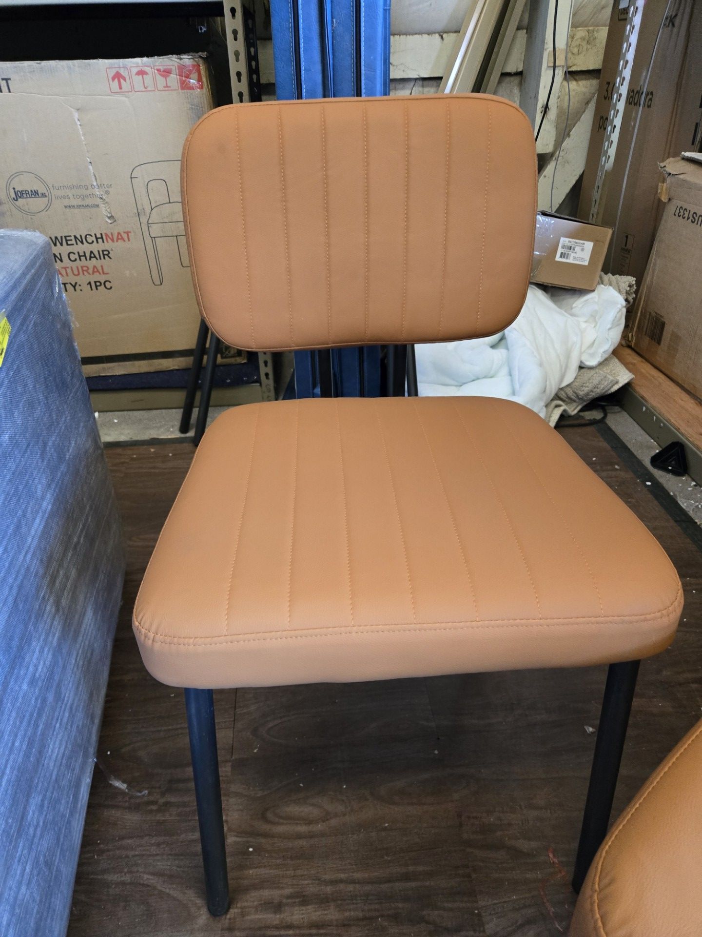 4 Faux Leather MCM style Dining Chairs - PDX Furnish