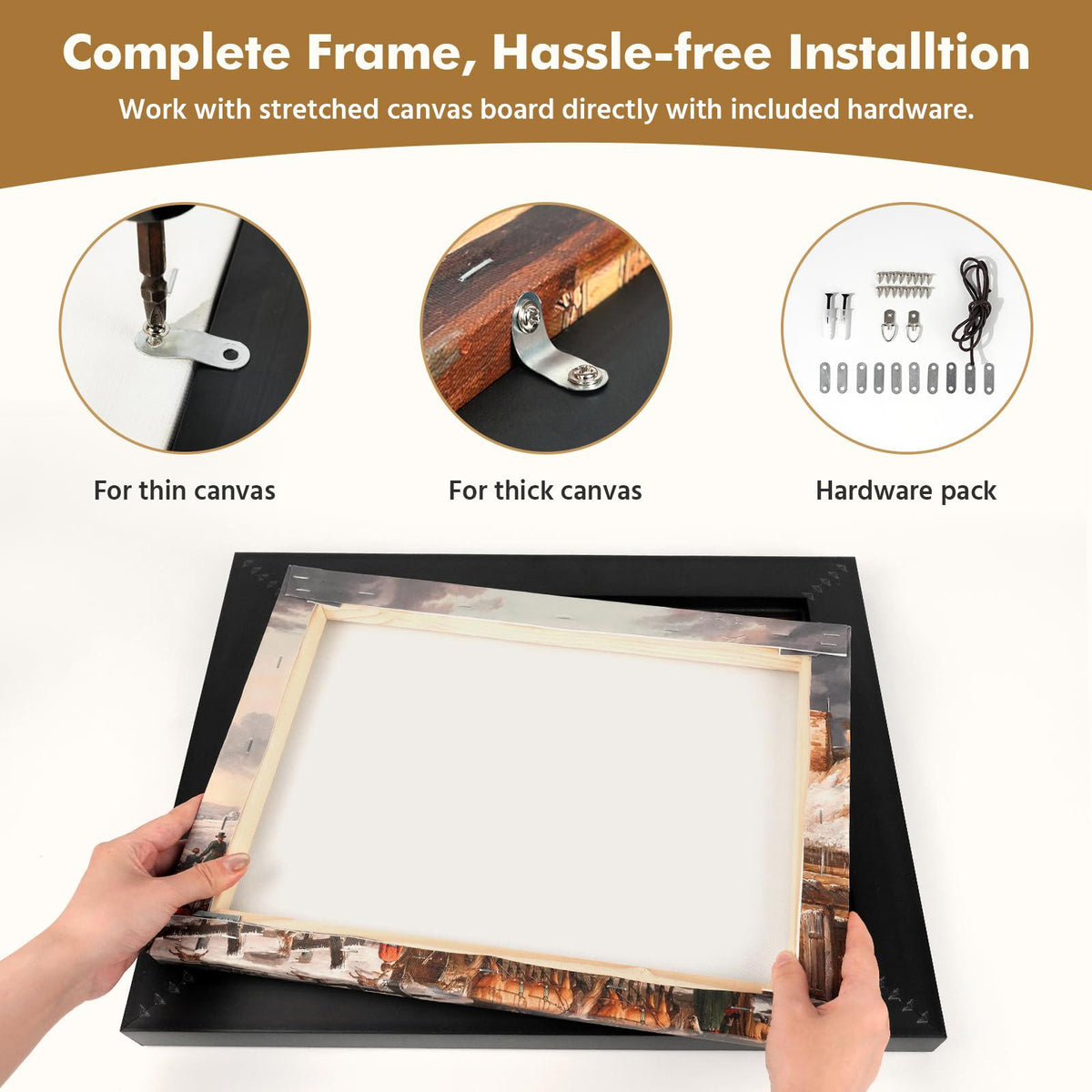Antique French Canvas Frame for 20x24, Frame Only