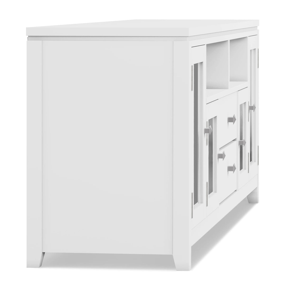 Simpli Home Cosmopolitan 72" Solid Wood TV Stand for 80" TV – White NEW NIB