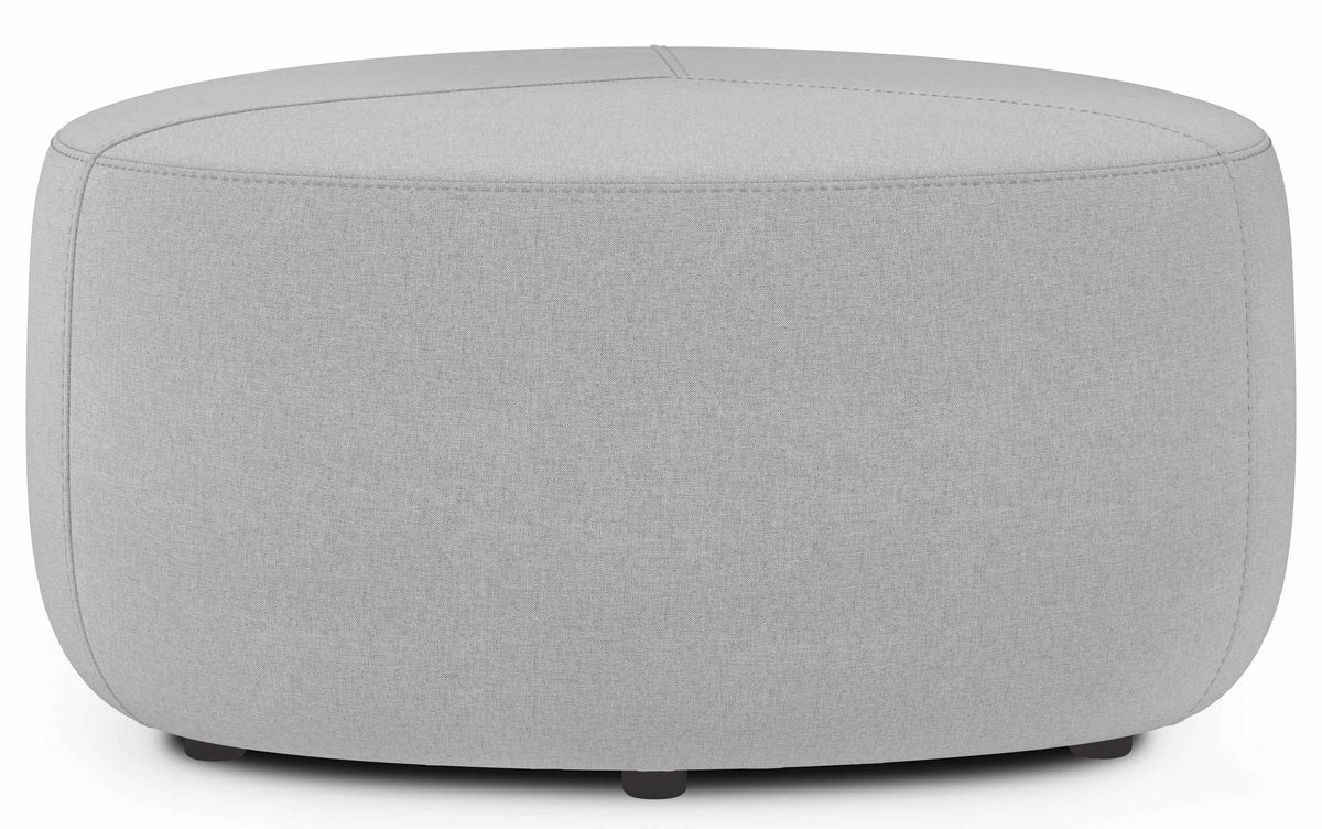 Simpli Home Moore 32" Contemporary Round Ottoman Coffee Table – Light Grey NEW