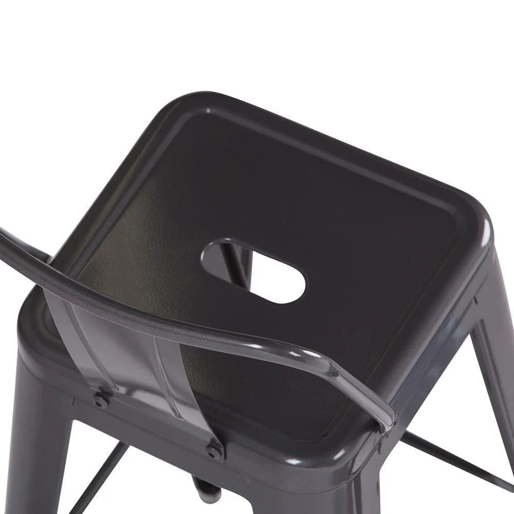 Simpli Home Rayne 30" Metal Bar Stool Set of 2 – Gunmetal Grey NIB (NEW)