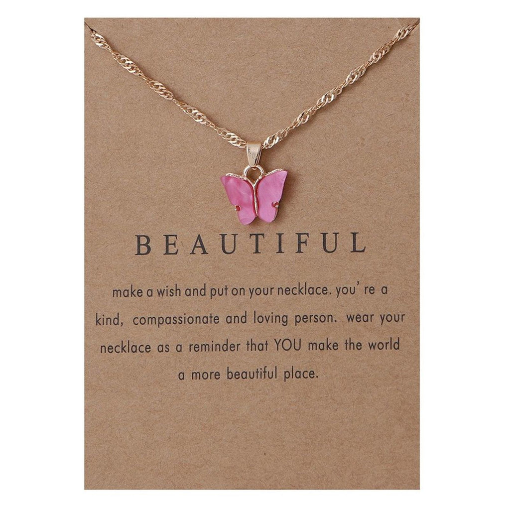 Women's Boardcard Butterfly Gold-Plated Necklaces, $10 for 3!
