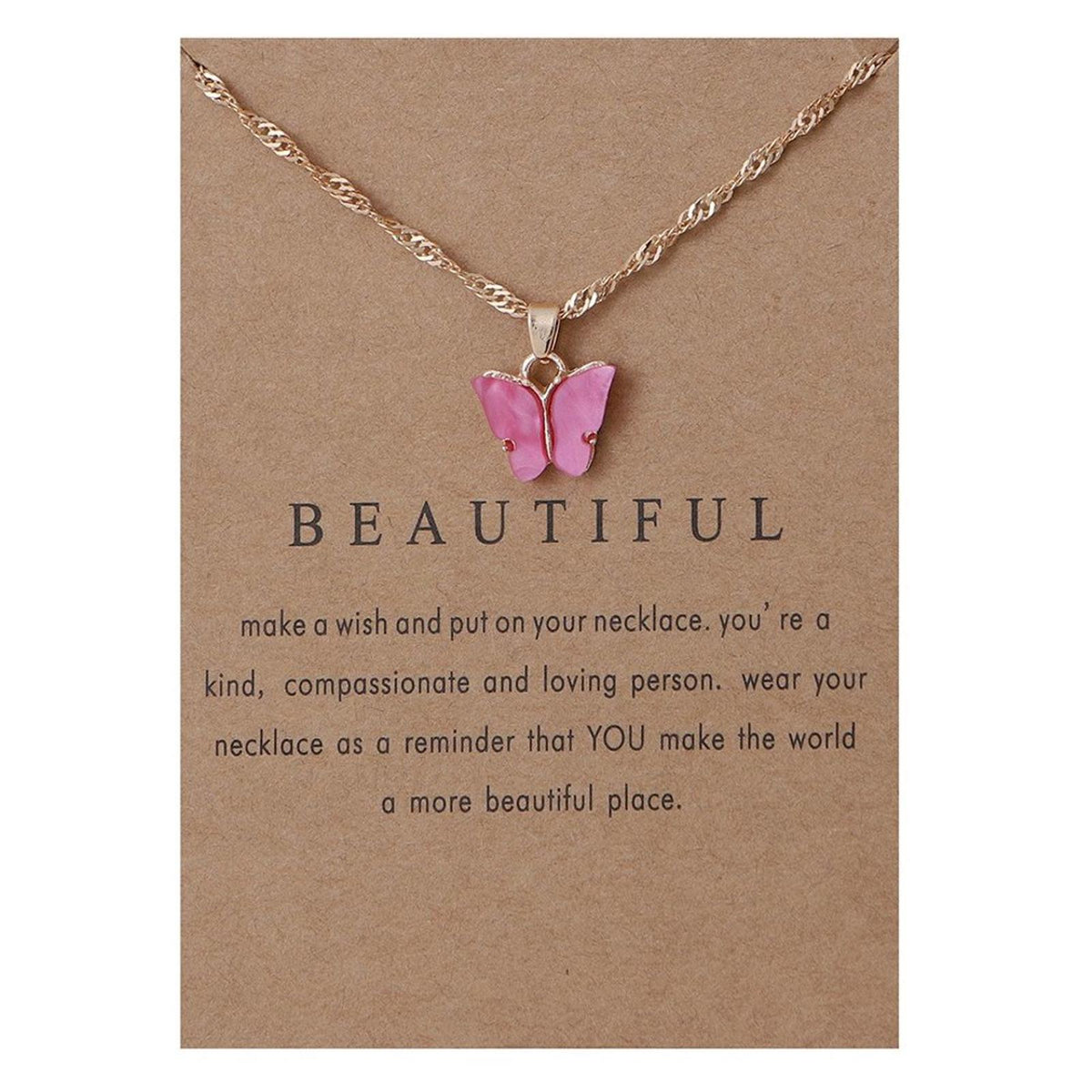 Women's Boardcard Butterfly Gold-Plated Necklaces, $10 for 3!