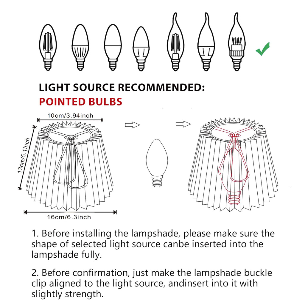 Small Pleated Lampshade, Set of 6, Green