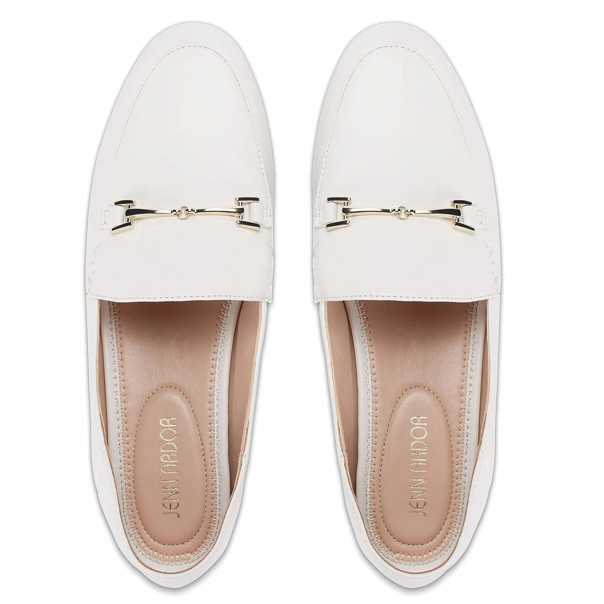 JENN ARDOR Loafers for Women Flats Shoes Womens Penny Loafers, white, size 7