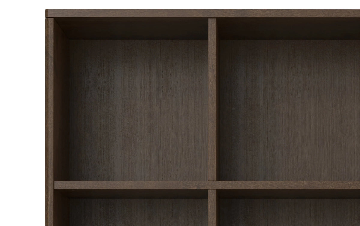 Simpli Home Harper 9-Cube Mid-Century Bookcase 52"H – Dark Walnut NEW NIB