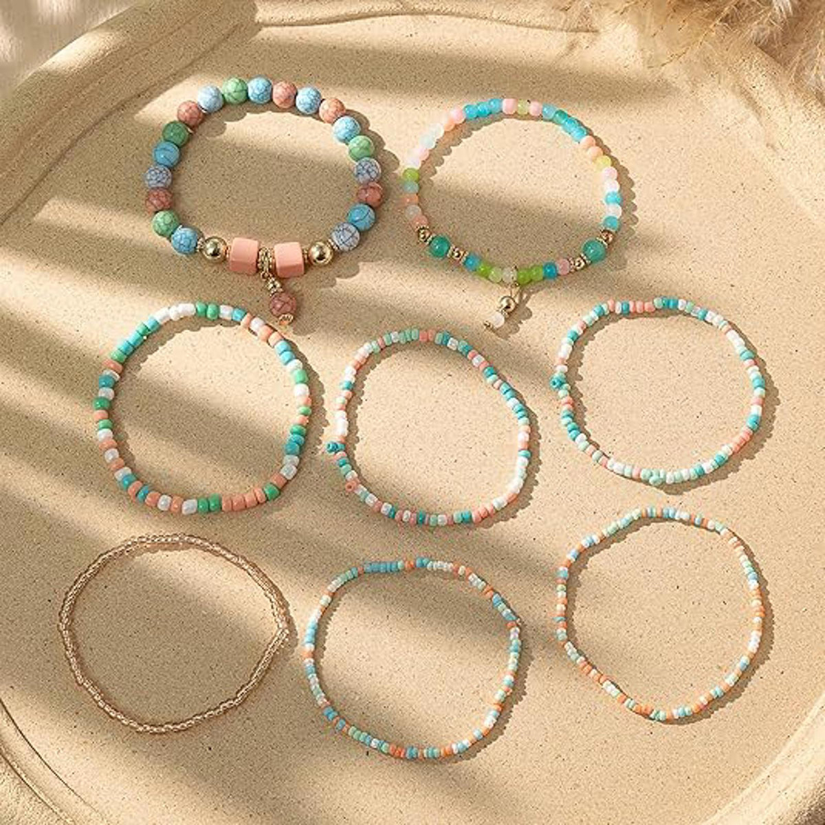 Beaded Bracelets for Women,Bohemian Stackable Style
