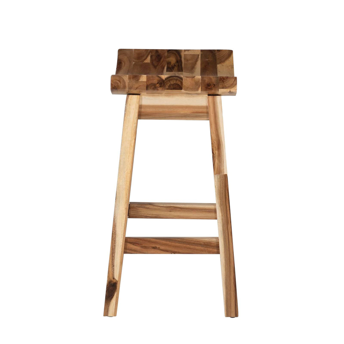 Powell Furniture Dale Saddle Bar Stool Natural Wood, 24hx20x12