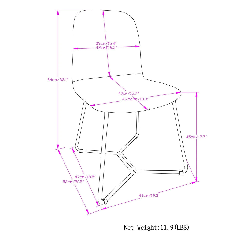 Simpli Home Wilcox Modern Dining Chairs Set of 4 – Charcoal Grey NEW NIB