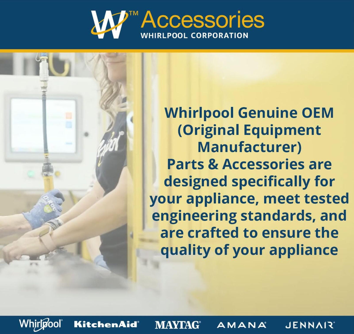 Whirlpool W11451304 Genuine OEM Trim Kit For Microwaves, Stainless Steel