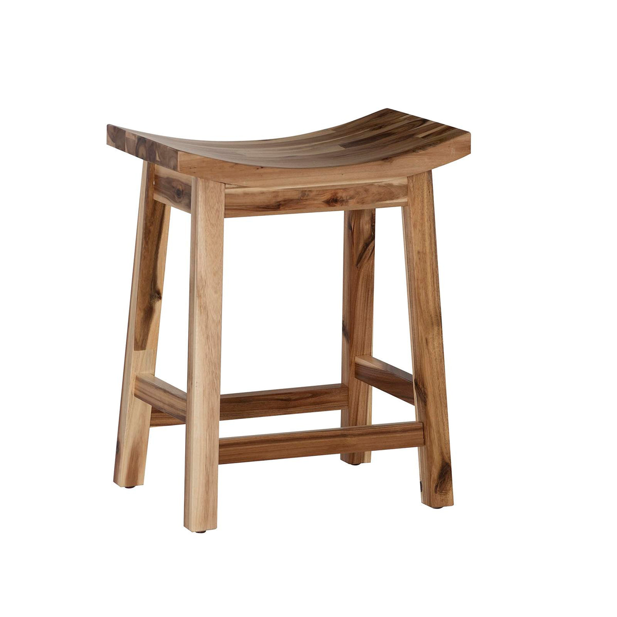 Powell Furniture Dale Saddle Bar Stool Natural Wood, 24hx20x12