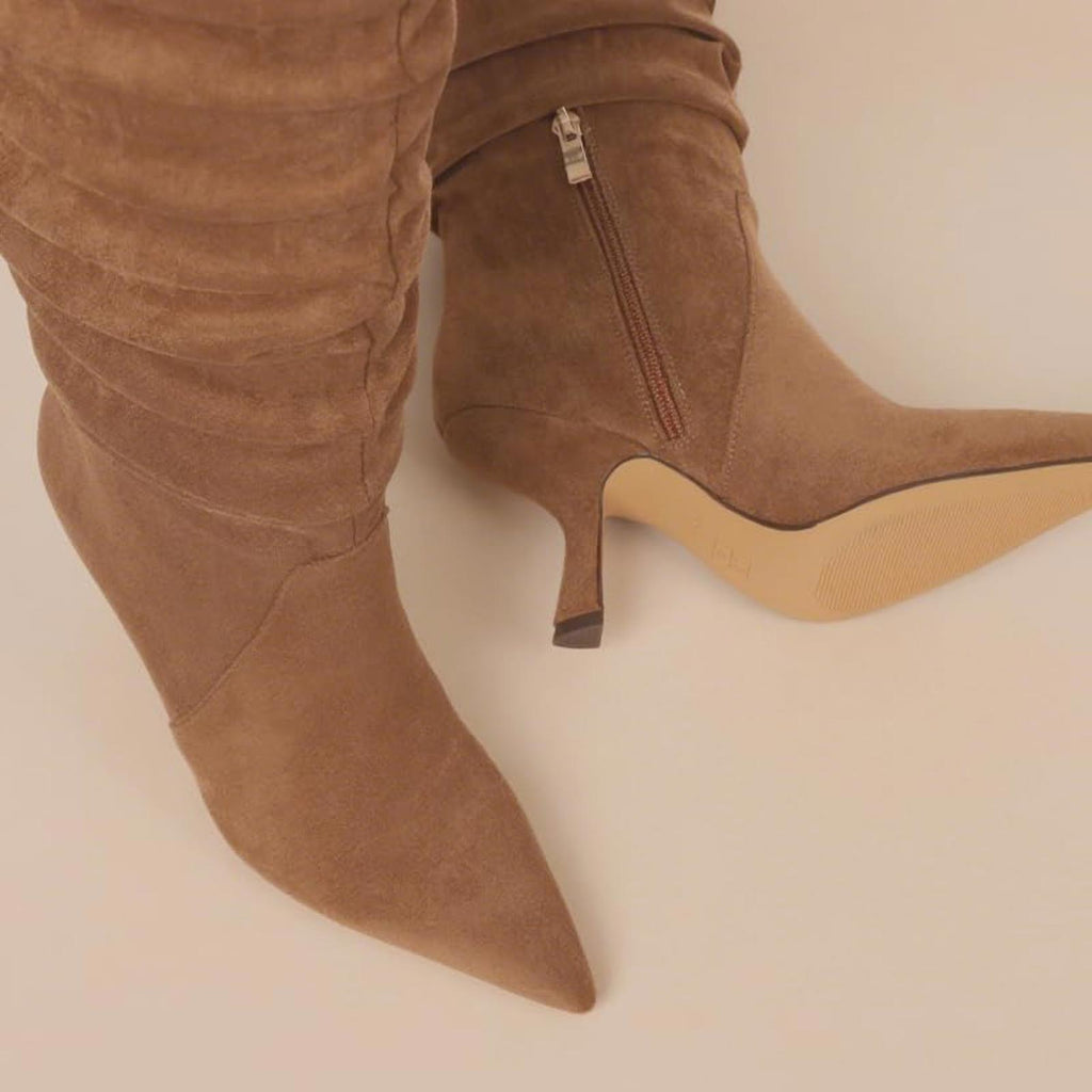 Erocalli Tall Suede Knee-High Boots, Brown, Size 8
