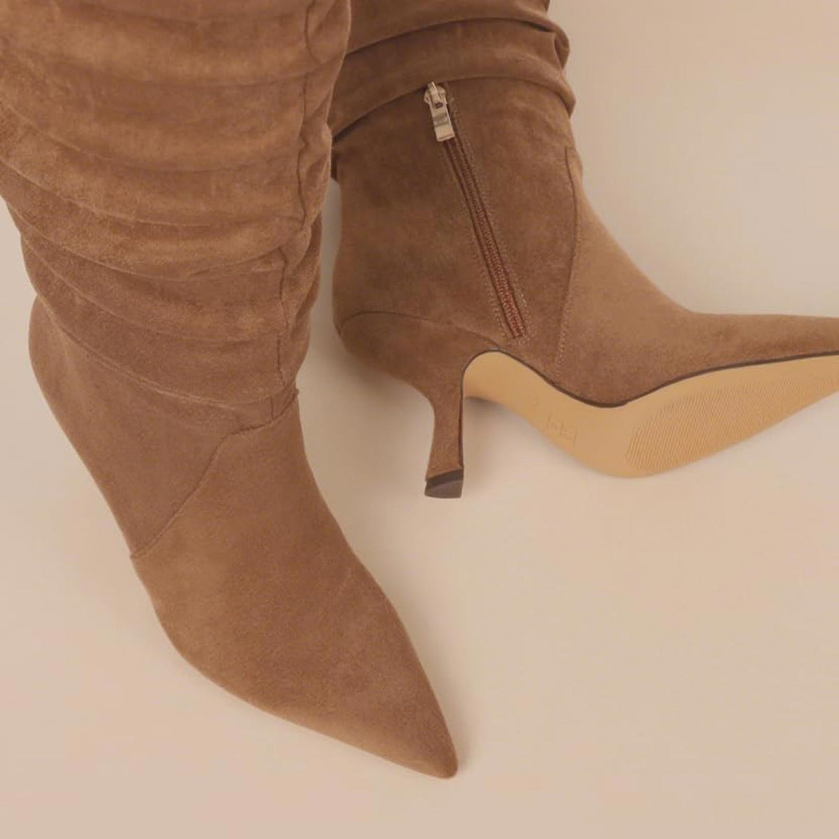 Erocalli Tall Suede Knee-High Boots, Brown, Size 8